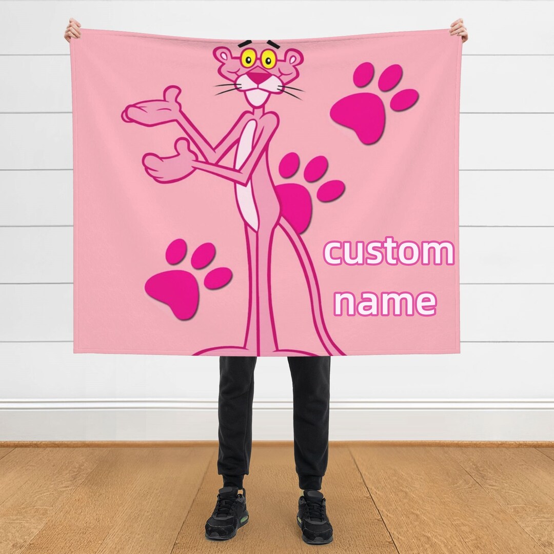 Personalized Name Pink Panther Blankets Custom Throw Blanket Etsy