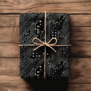 Tech Gift Wrap for Engineers, Coders & Gamers | Unique Circuit Board Design, Sustainable Paper Perfect for Geeky Nerds