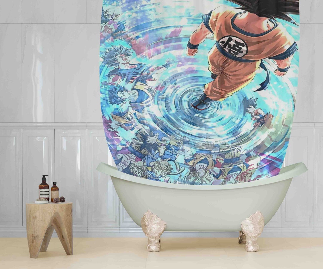 Power Dragon Ball Z Shower Curtain With Hoke 71'x74' Etsy