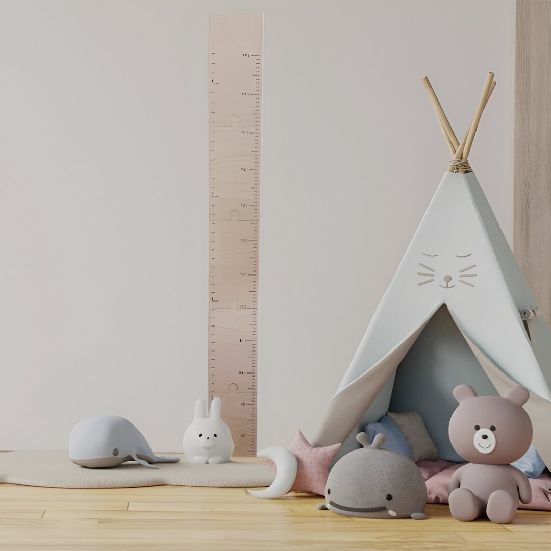 Child Height Chart Wooden Ruler Nursery Growth Chart Wooden Etsy