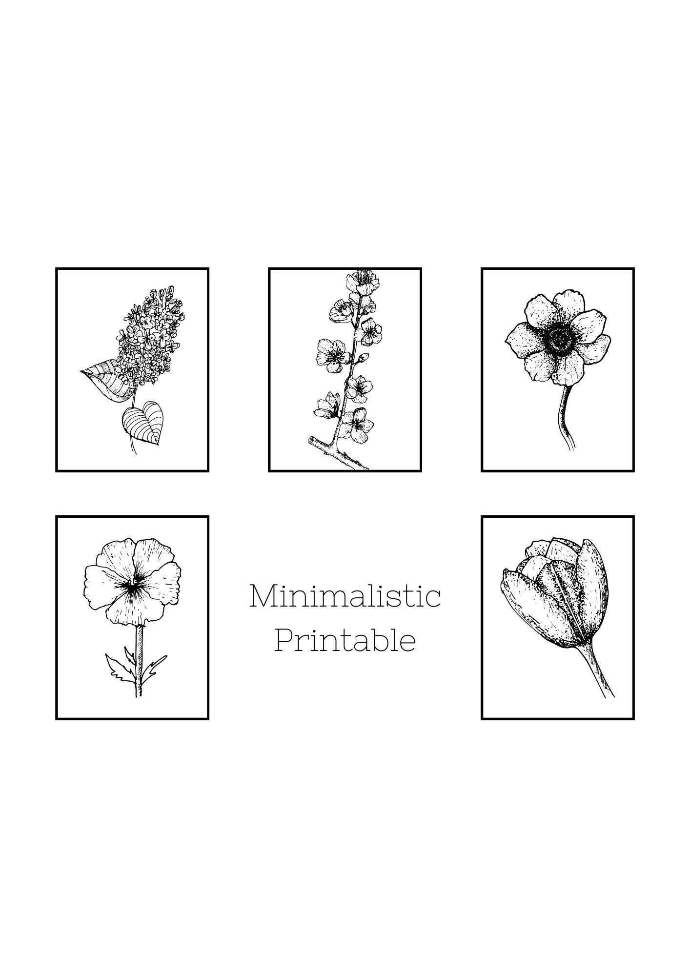 Minimalist Printables A4 Coloring Sheets Instant Download - Etsy