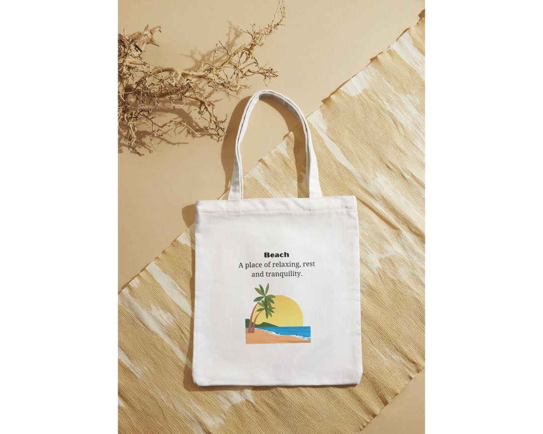 Design Tote Bag Beach SVG PNG PDF Design Canvas Bag - Etsy