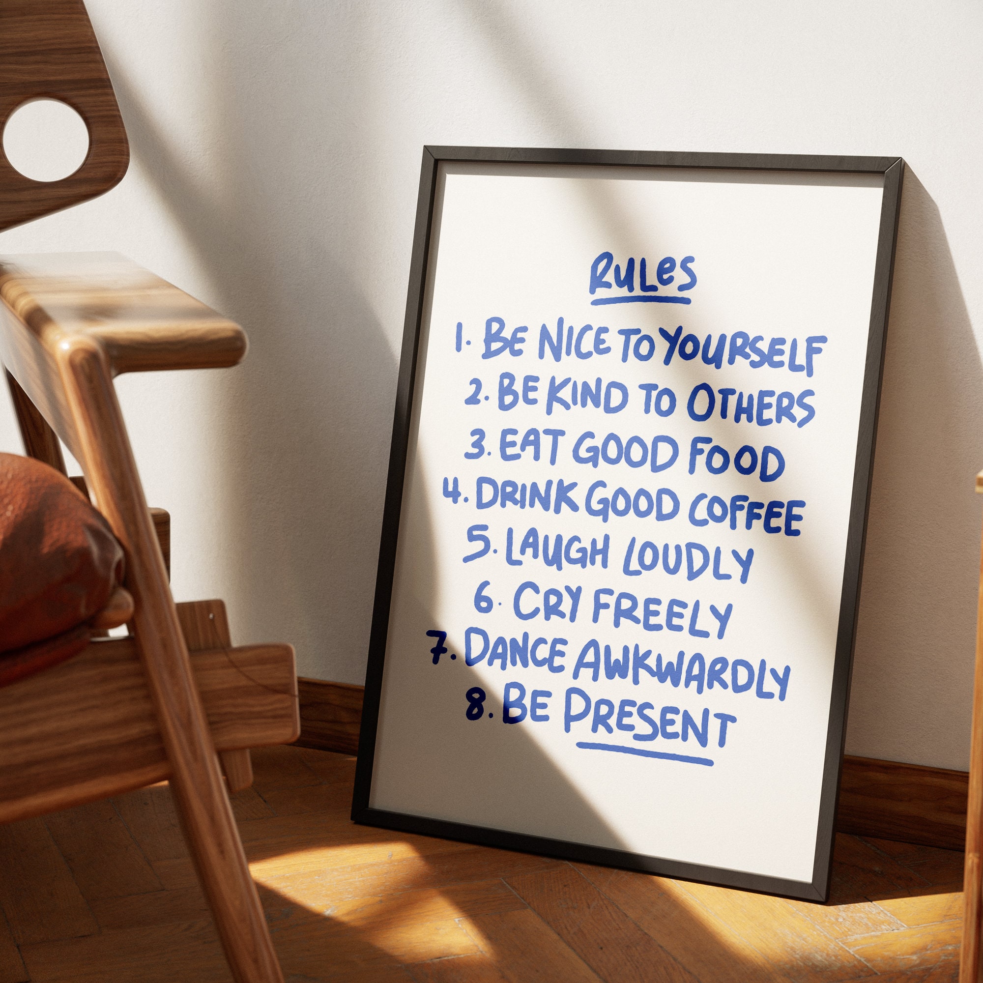 House Rules Wall Art, Retro Wall Art, Rules Art Print, Retro Quote