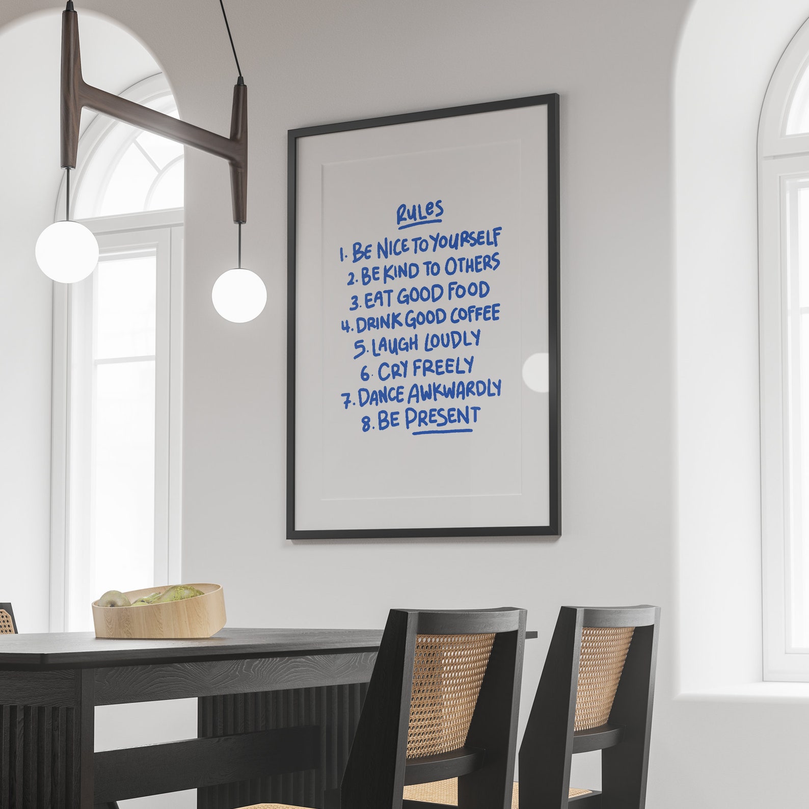 House Rules Wall Art, Retro Wall Art, Rules Art Print, Retro Quote