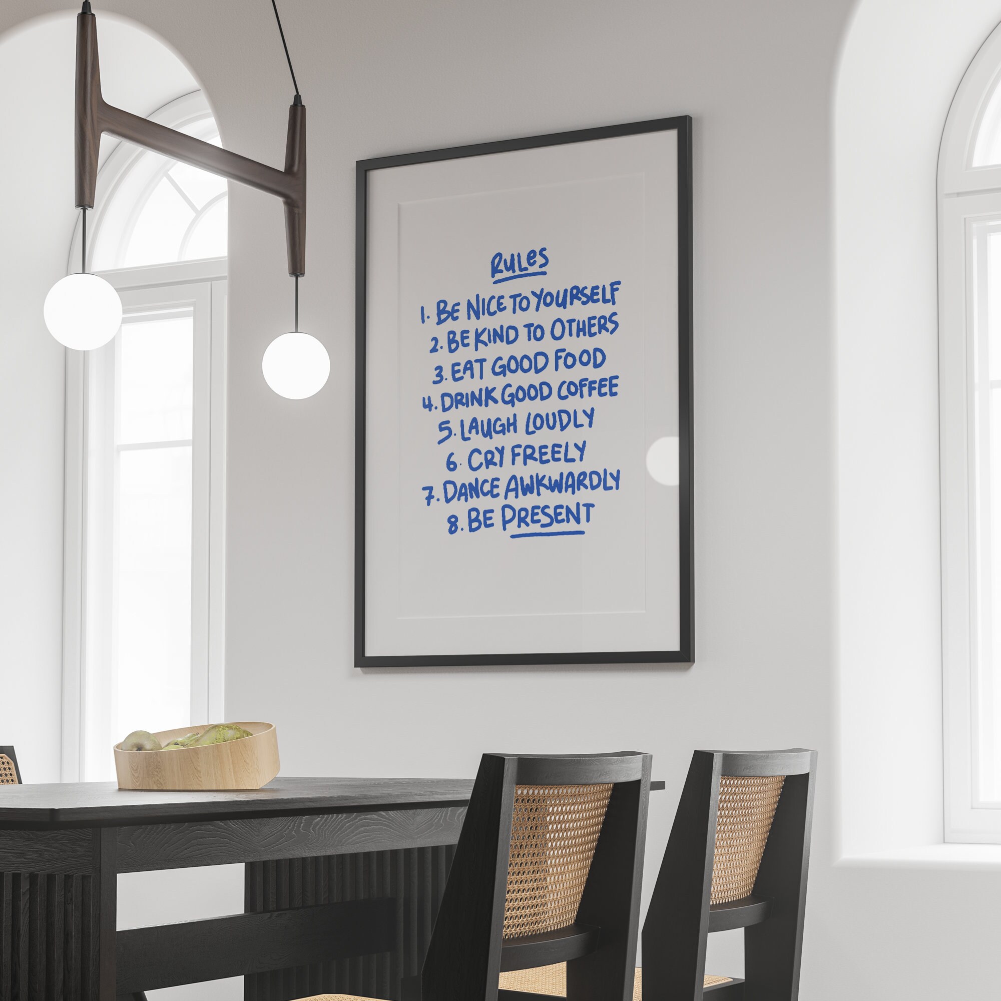 House Rules Wall Art, Retro Wall Art, Rules Art Print, Retro Quote