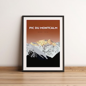 Affiche Pic du Montcalm Ariège Pyrénées