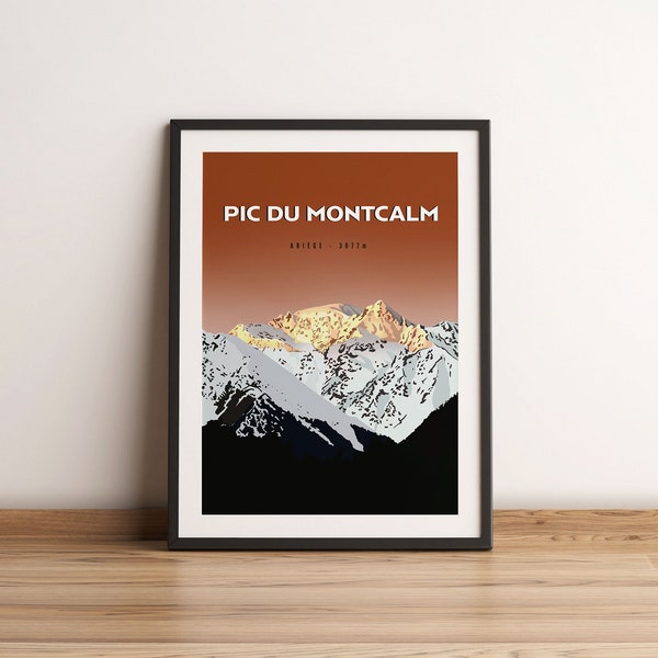 Affiche A3 Pic du Montcalm Ariège Pyrénées