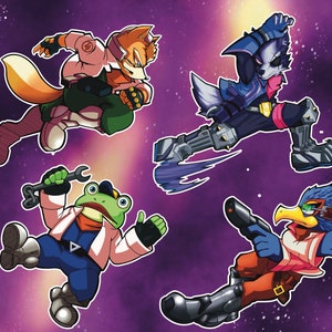 Nintendo Super Smash Bros - Pacchetto adesivi Star Fox Animali spaziali