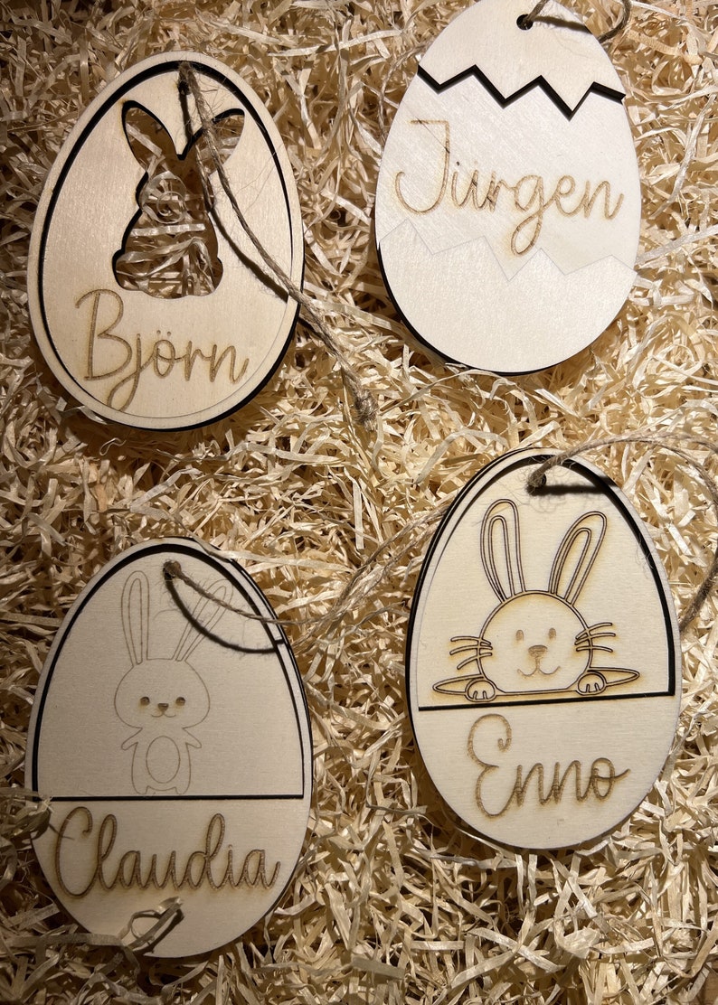 Osterdeko personalisiert Holz Ostergeschenk Osteranhänger Ostern Kleine Ostergeschenke Bild 1