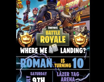 Custom Battle Royale Themed Digital Invitation