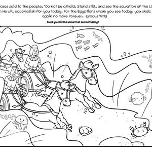 Moses coloring craft, animal coloring page, Christian coloring sheet, Sunday school craft, homeschool coloring page, kids bible craft