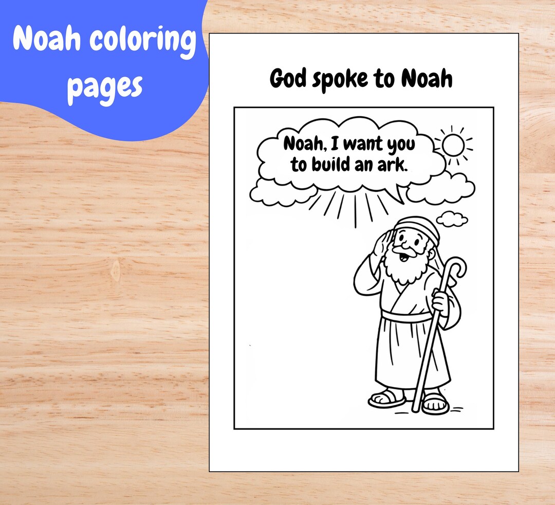 Noahs Ark Coloring Page for Kids | Printable Bible Story Coloring Sheet ...