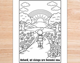 Kids Bible Coloring Page | Christian Coloring Page | New Year coloring sheet | Sunday School Activity | Printable Bible Craft