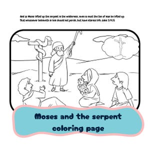 Moses coloring craft, bible verse coloring page, Christian coloring sheet, Sunday school craft, homeschool coloring page, kids bible craft