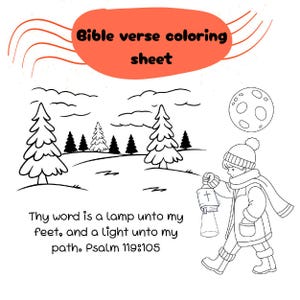 Kids coloring craft, bible verse coloring page, Christian coloring sheet, Sunday school craft, homeschool coloring page, psalm coloring