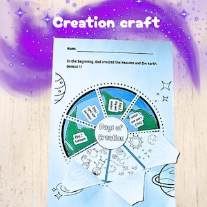 God’s Creation Story Activity – Faith-Based Educational Coloring Craft for Kids Easy Creation Coloring & Cut-and-Paste Craft