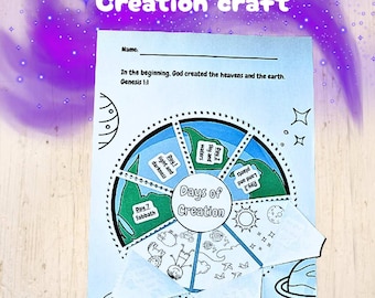 Creation Story Coloring Craft: Faith-Based Kids Activity (Digital Download)