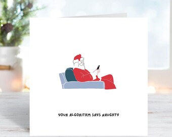 Carte de Noël TikTok Père Noël : carte de voeux de vacances amusante