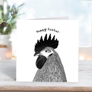 Huhn Ostergrußkarte | Illustrierte Osterkarte | Henne Karte