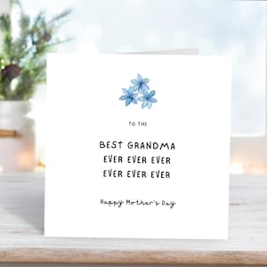 Tarjeta del Día de la Madre "La Mejor Abuela del Mundo" para abuelas, Tarjeta "La Mejor Abuela del Mundo", Regalo para abuelas