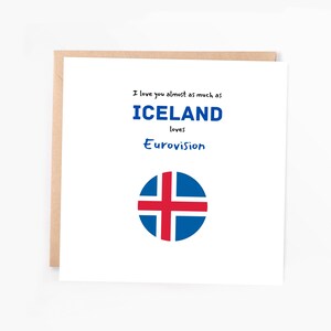 Biglietto d'auguri Eurovision / Biglietto Eurovision Islanda / Biglietto Iceland Loves Eurovision