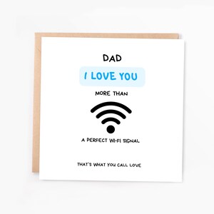 Carte de voeux drôle pour la fête des pères | Cadeau carte de fête des pères |  Carte du meilleur papa | Carte de voeux Wi-Fi pour la fête des pères | Carte de voeux papa