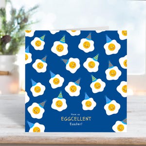 Eier Ostern Grußkarte | Oster-Wortspiel-Karte | Osterkarte von Eggcellent für einen Freund Ehepartner Freundin Freund