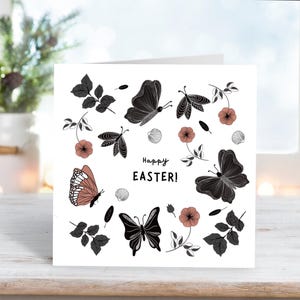 Carte de voeux de Pâques papillons | de voeux illustrée de Pâques | Carte Papillons
