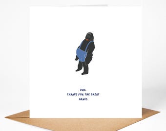 Gorilla Pun Father's Day Card, Funny Dad Greeting