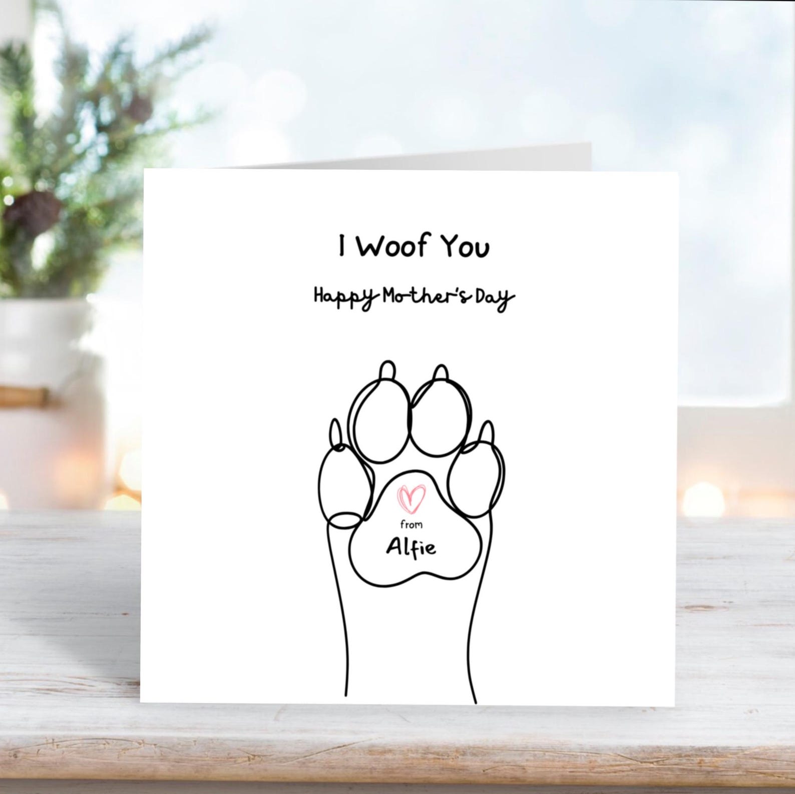 Personalized Dog Mother's Day Card, I Woof You Card - Etsy