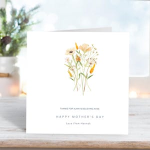 Carte personnalisée fête des mères, carte fleurs fête des mères, carte meilleure maman