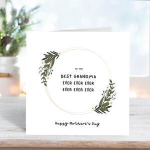 Tarjeta del Día de la Madre "La Mejor Abuela del Mundo" para abuelas, tarjeta "La Mejor Abuela del Mundo", regalo para abuelas, niñeras y nanas