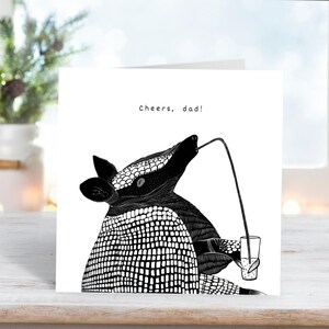 Carte de voeux tatou pour la fête des pères | Carte pour papa | Illustration de fête tatou