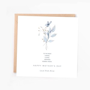 Carte personnalisée fête des mères, carte fleurs fête des mères, carte meilleure maman