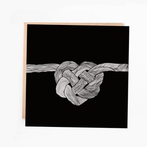 Carte de voeux Saint-Valentin coeur | Carte de voeux illustrée de la Saint-Valentin | Carte noir et blanc Saint-Valentin