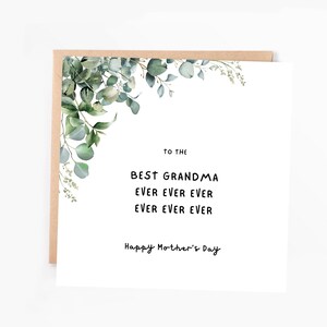 Tarjeta del Día de la Madre "La Mejor Abuela del Mundo" para abuelas, Tarjeta "La Mejor Abuela del Mundo", Regalo para abuelas
