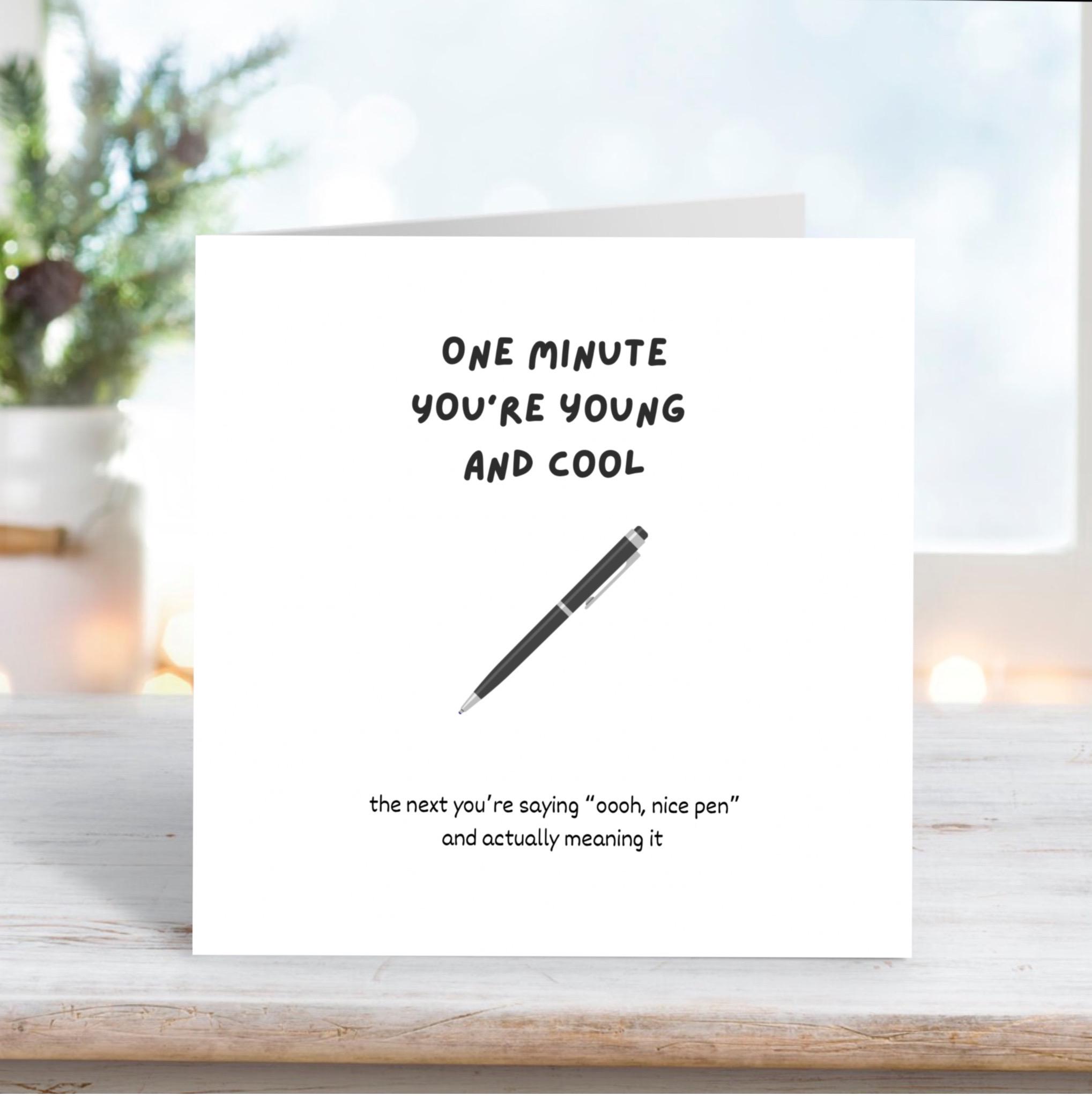 Funny Birthday Card: Nice Pen Sarcastic Humor Card - Etsy UK