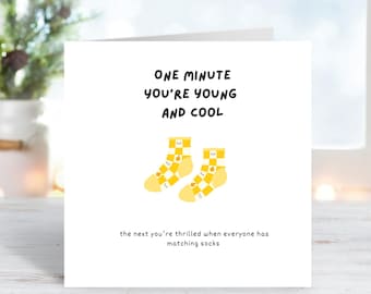Funny Birthday Card: Matching Socks Humor, Relatable Birthday