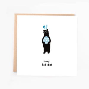 de voeux de chat de Pâques | Lapin chat | Jolie carte de voeux de chat pour un ami, conjoint, petite amie, petit ami