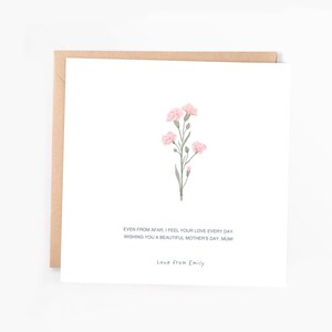 Tarjeta personalizada de condolencias por la pérdida de una madre, tarjeta del Día de la Madre, Día de la Madre sin mamá, tarjeta de recuerdo, tarjeta de duelo