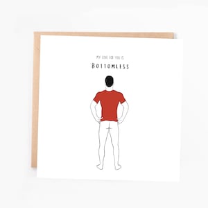 Valentijnsdagkaart My Love For You is Bottomless | Grappige Valentijnsdagwenskaart | Grappige liefdeskaart | Jubileumkaart | Moederdagkaart