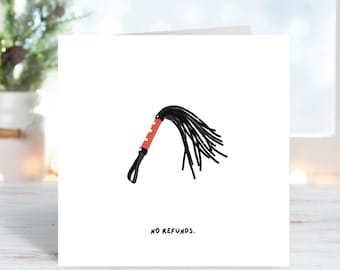 Valentines Day Whip Card, 3rd Anniversary Gift for Couple