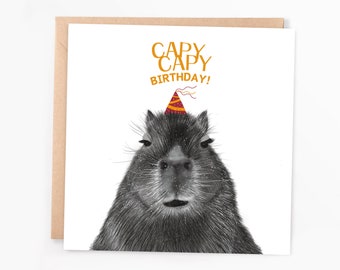 Capybara Birthday Card: Funny Pun Greeting