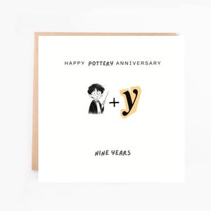 9th Pottery Anniversary Card, Ninth Wedding Anniversary Gift, Romantic Card for Husband Wife Couple