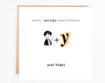 Tarjeta del 9.º aniversario de Pottery: un regalo romántico para tu pareja