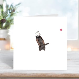 Un chat et un coeur | Carte de voeux drôle de Saint-Valentin | Carte de Saint-Valentin