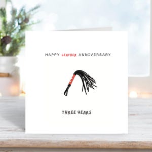 Leder Jahrestag Karte, 3. Jahrestag Geschenk für Paare