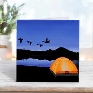 Carte de voeux pour la fête des pères | Camping nature en plein air Fête des pères, carte de voeux d'anniversaire