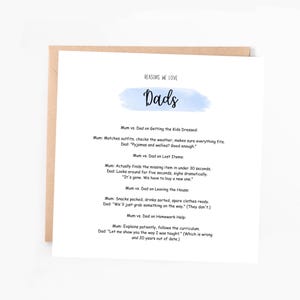 Carte de fête des pères drôle, raisons pour lesquelles nous aimons les papas, carte drôle, meilleure carte de papa, blague de papas drôles