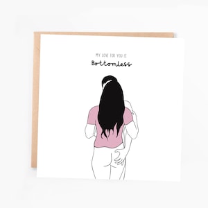 Saint Valentin Mon amour pour vous est sans fond | Carte de voeux drôle de Saint-Valentin | Carte d'amour drôle | Carte d'anniversaire